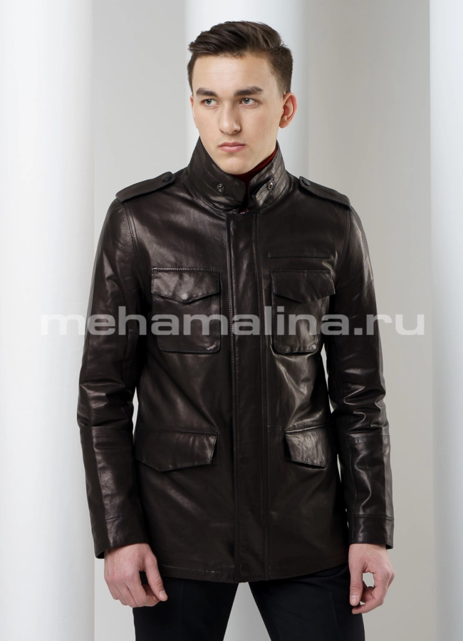 Куртка из кожи модель № KP-167 универмаг малина