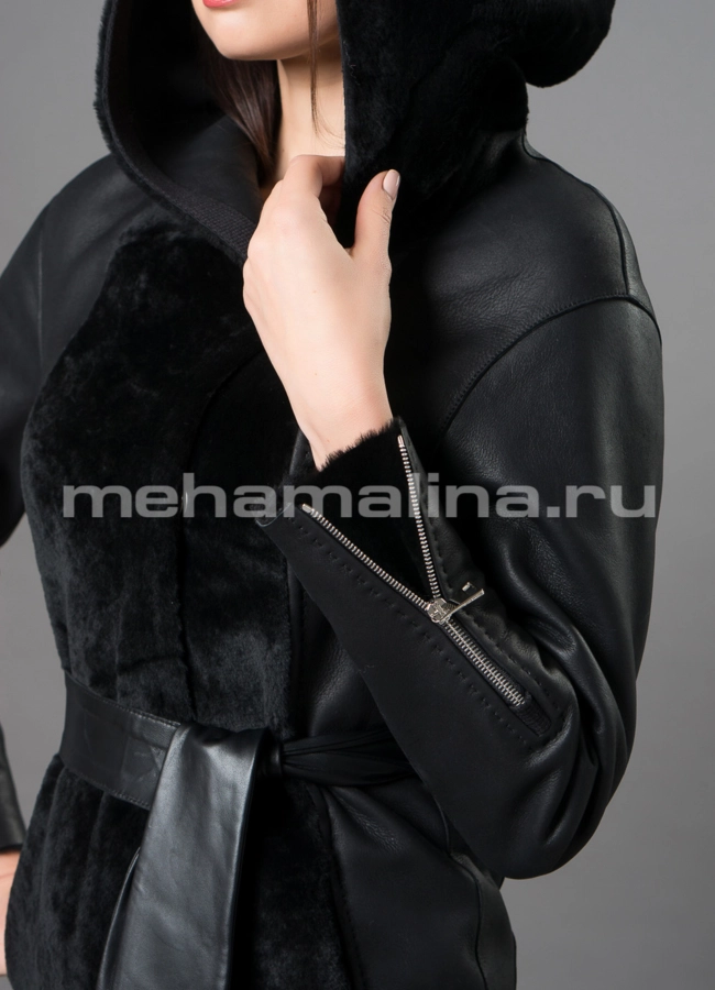Дубленка премиум модель № D-238 универмаг малина