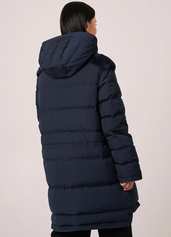 Пуховик DiegoM oversize с меховой отделкой модель № Diego-M 806 в кредит