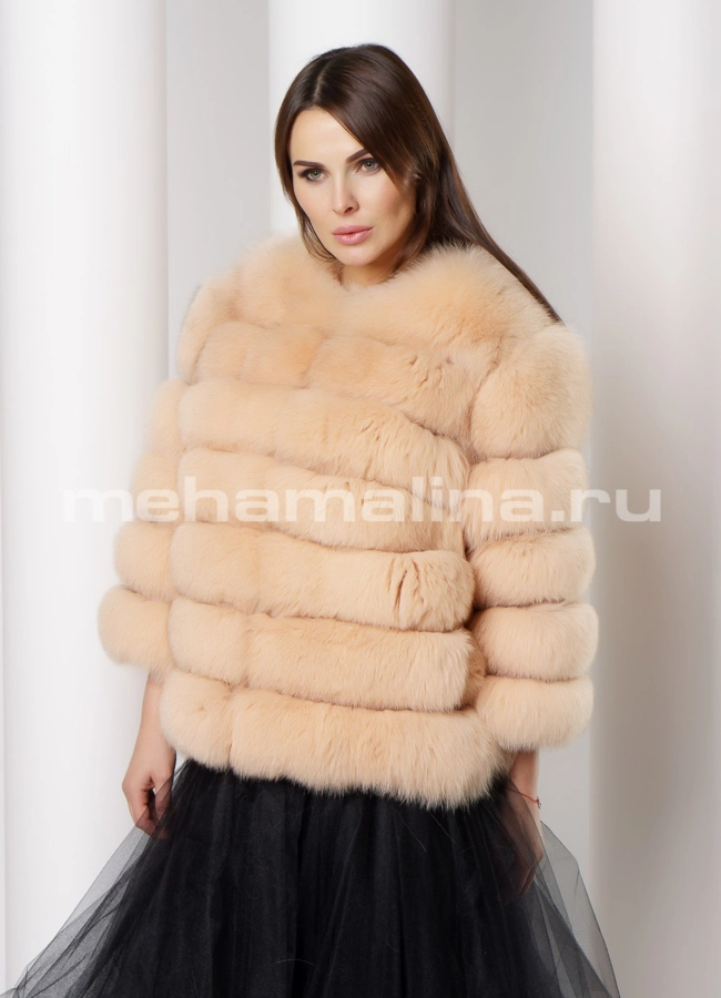 Жакет  модель № M-163 меха малина