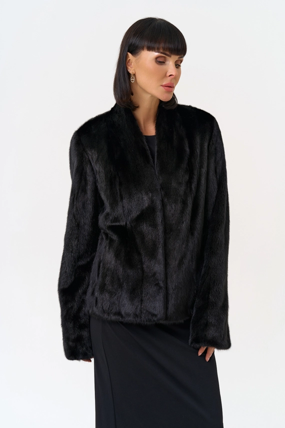 Укороченная шуба из меха норки 