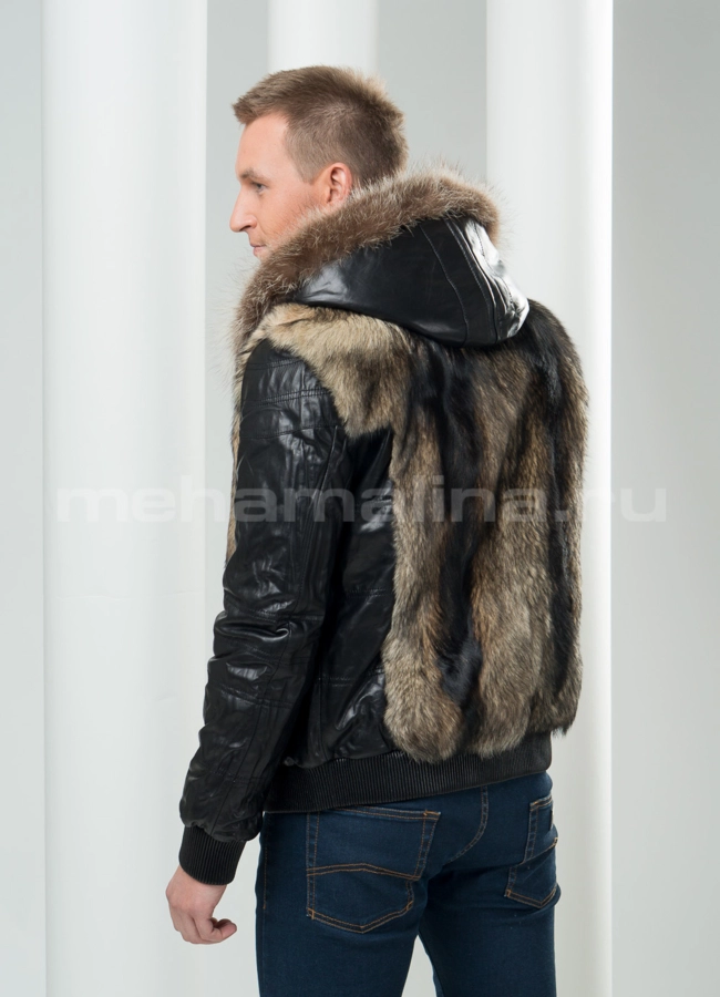 Зимняя куртка на резинке из волка модель № dm-60 в кредит