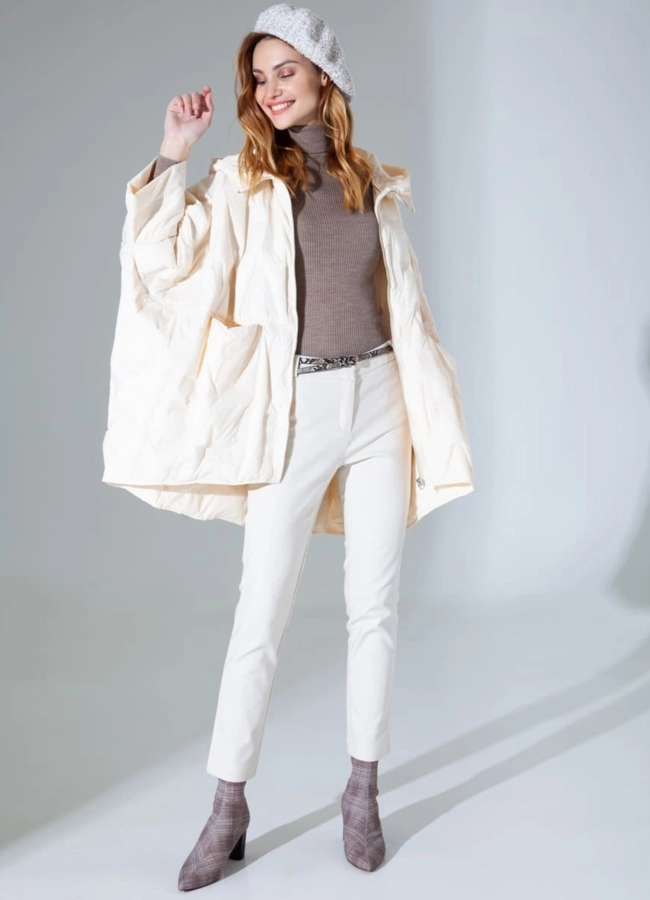 Куртка oversize в молочном цвете модель № 8525 универмаг малина