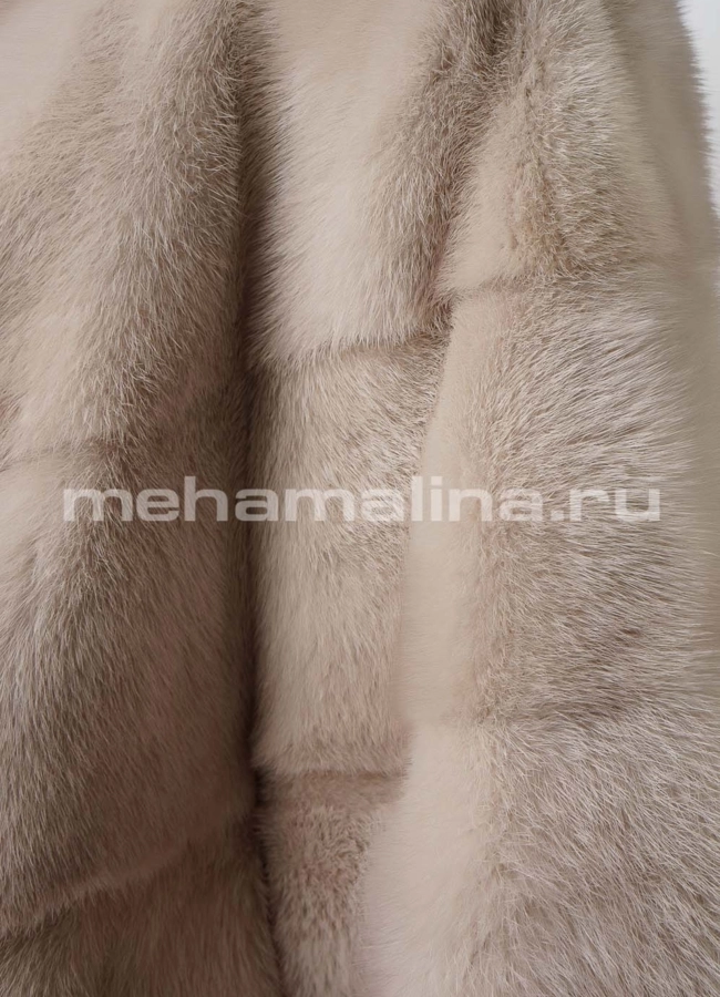 Укороченная норковая шуба в цвете пудра модель № S-740 универмаг малина