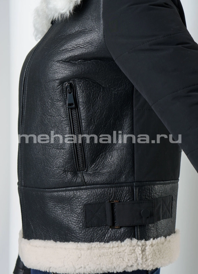 Кожаная куртка модель № K-443 универмаг малина