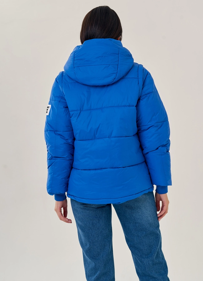 Женская куртка- трансформер в синем цвете модель № 23130 в кредит