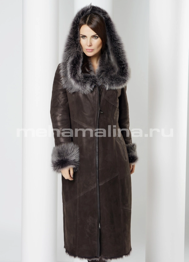 Дубленка OKSA модель № 7464 меха малина