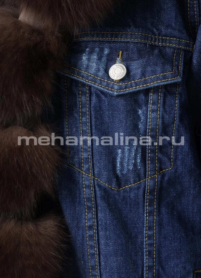 Джинсовая парка модель № П-211 универмаг малина