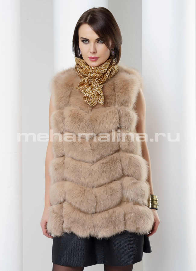 Жилетка модель № M-114 меха малина