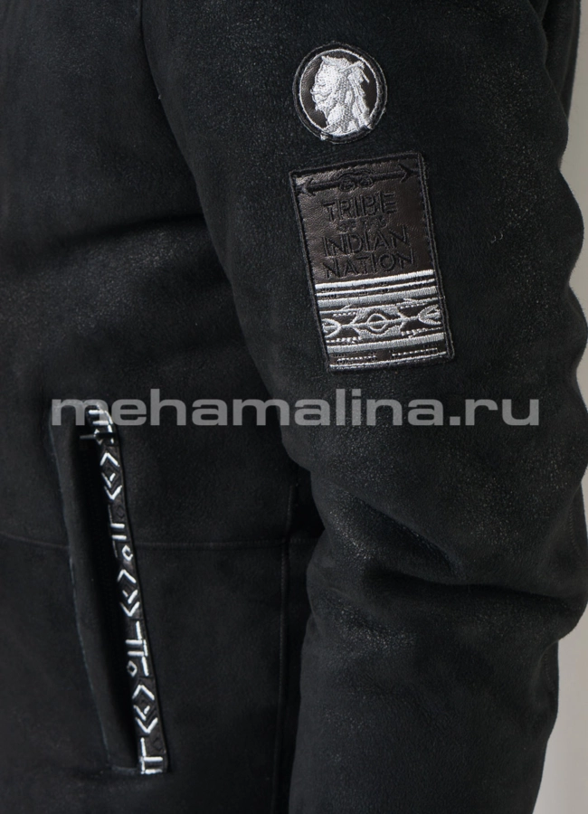 Мужская дубленка на молнии модель № DM-125 в рассрочку