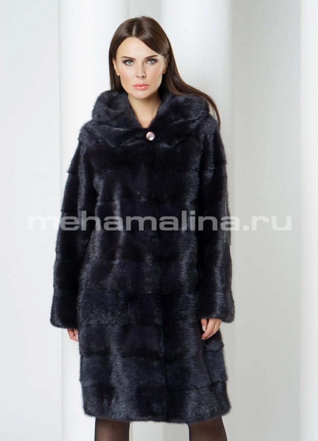 Шуба из норки модель № S-632 меха малина