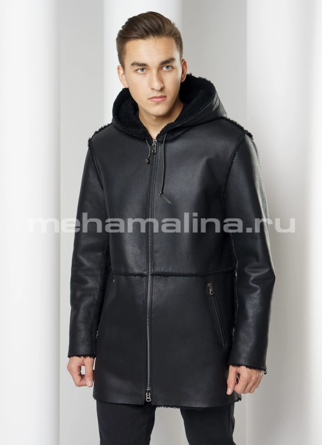Дубленка модель № DM-121 меха малина