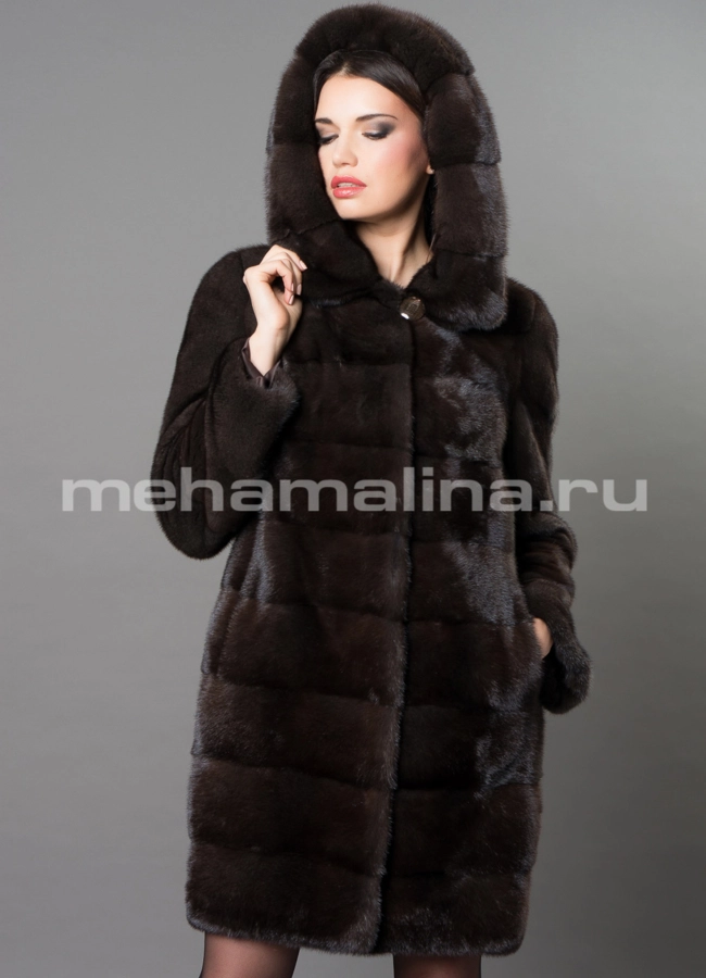 Норковая шуба модель № S-667 универмаг малина