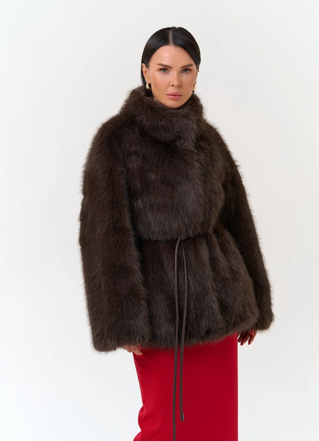 Женская куртка из эко меха модель № 33870 универмаг малина