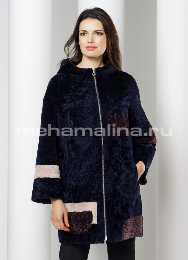 Шуба модель № D-211 меха малина