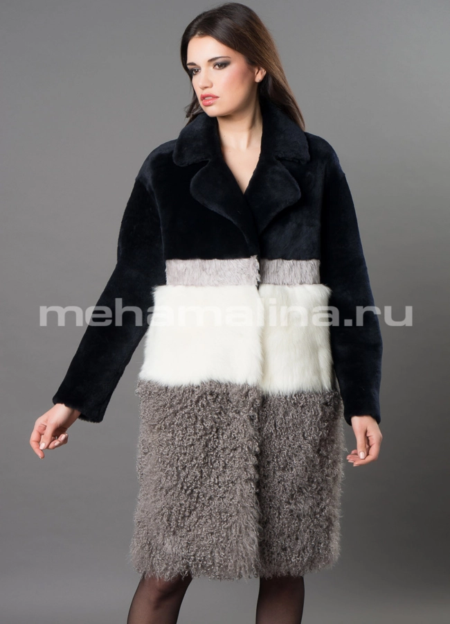 Дубленка Punto из овчины merino модель № 3347 универмаг малина