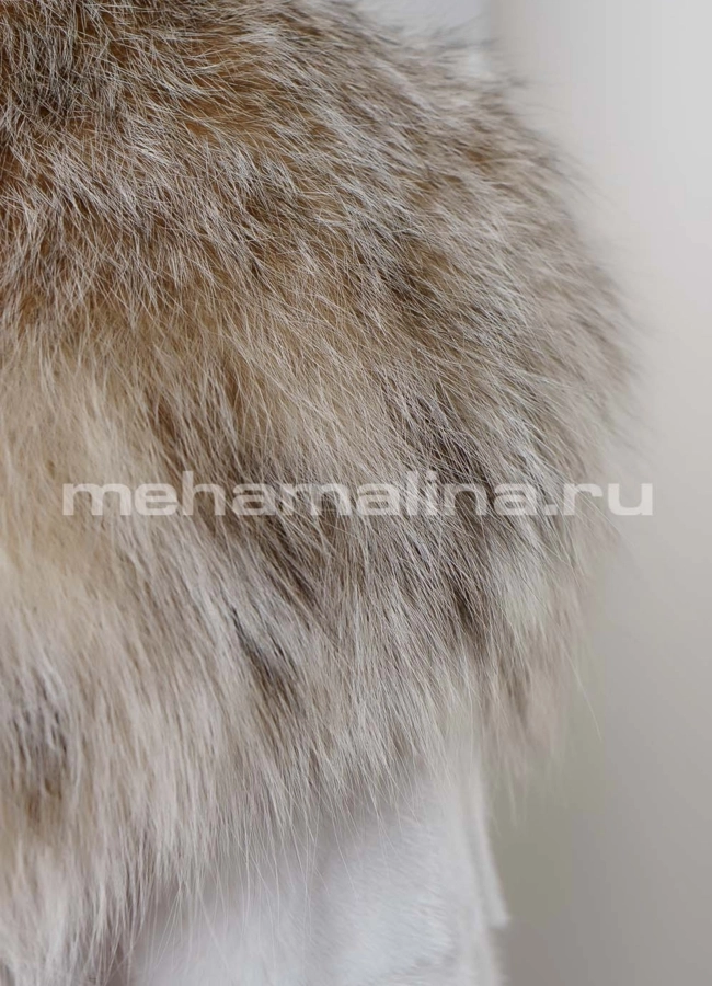 Белая норковая шуба модель № S-717 универмаг малина