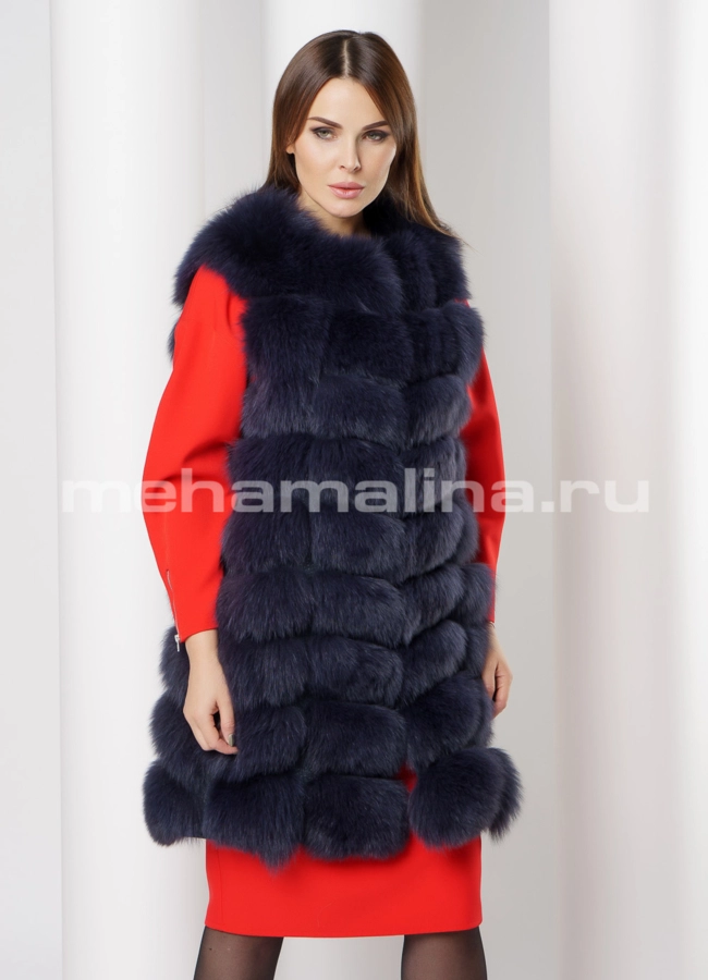 Жилет из песца  модель № M-159 универмаг малина