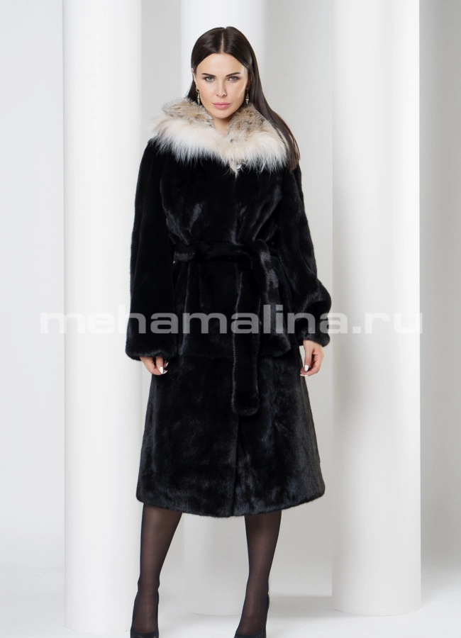 Шуба из норки с рысью модель № S-716 в рассрочку