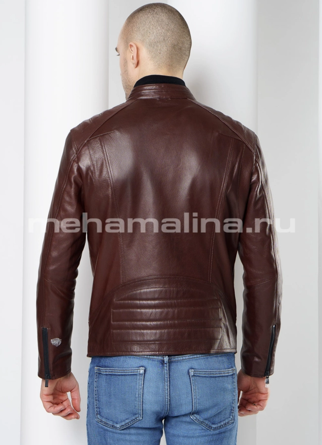 Кожаная куртка мужская модель № KP-223 в кредит