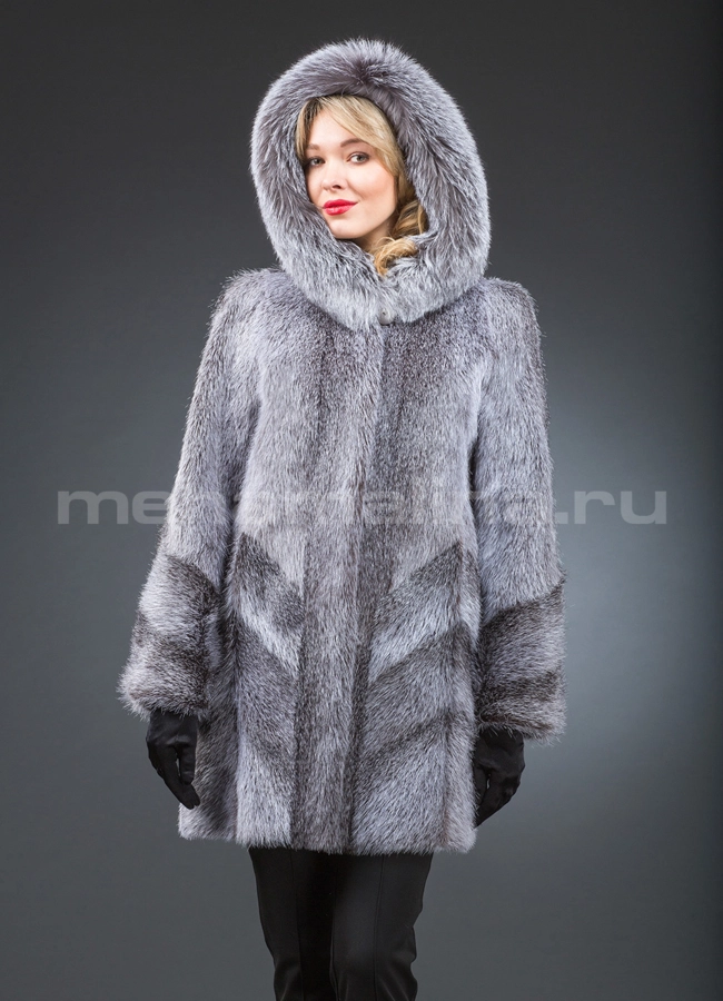 Шуба нутрия модель № S-136 меха малина