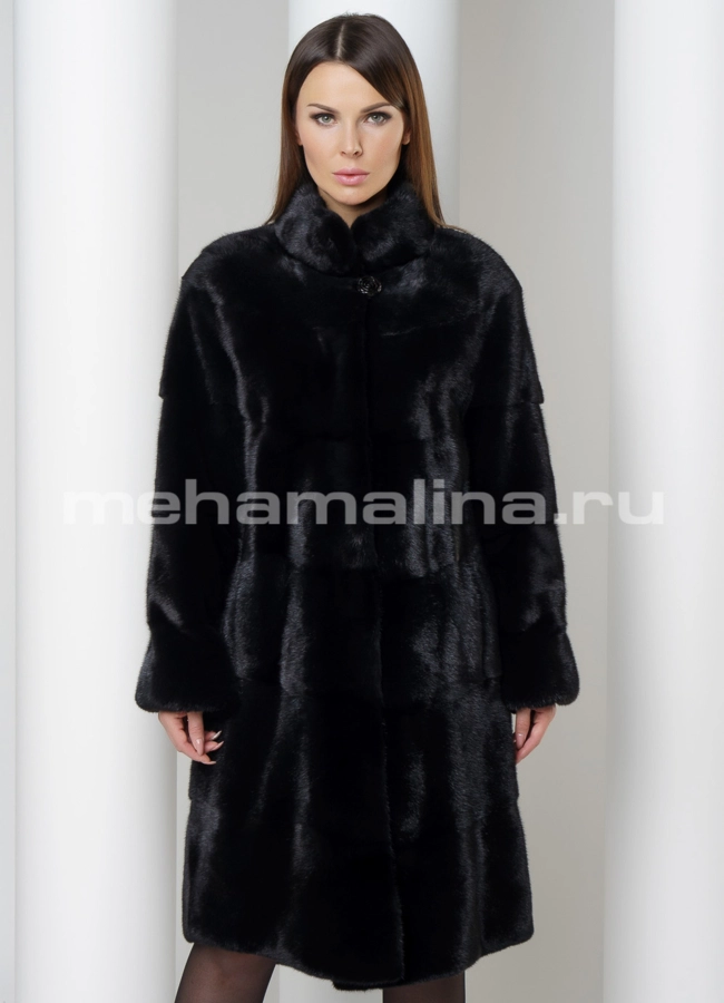 Шуба из норки модель № S-571 меха малина