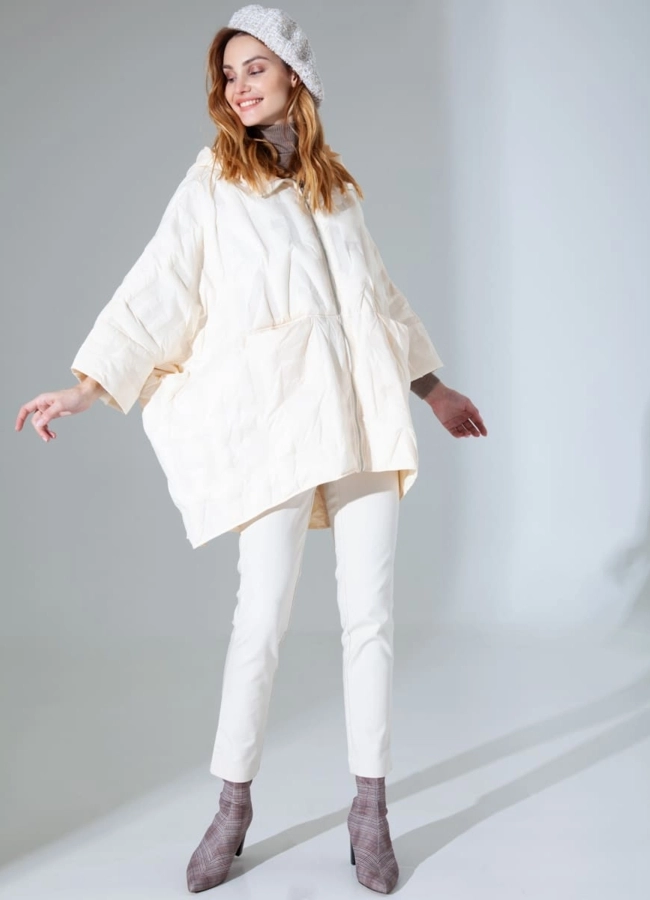 Куртка oversize в молочном цвете модель № 8525 универмаг малина