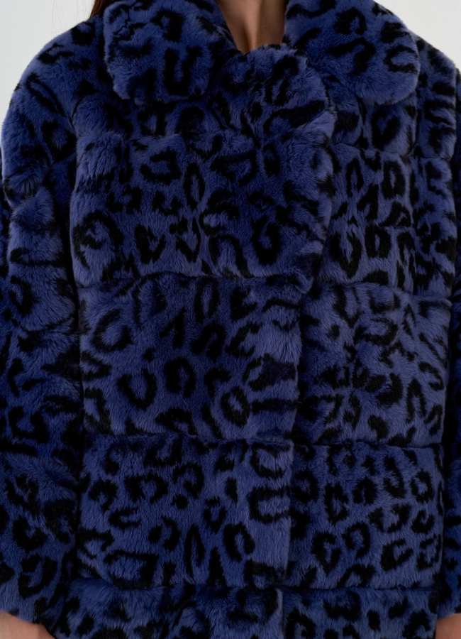 Укороченная шуба из кролика  модель № 81495 в рассрочку