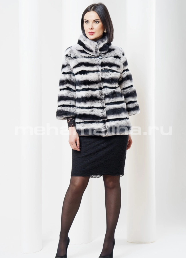 Короткая шуба из кролика рекс модель № S-357 в кредит