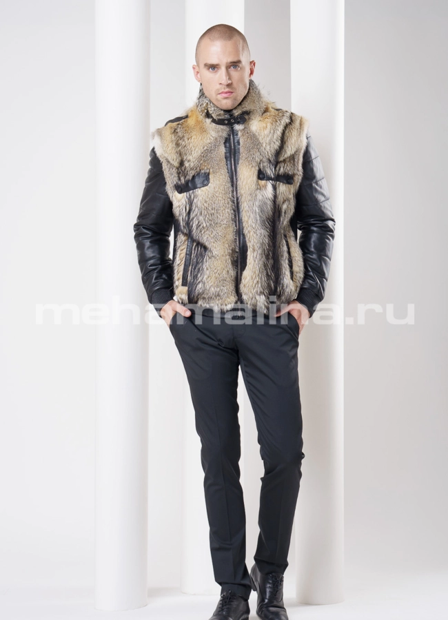 Мужская зимняя куртка из волка модель № DM-82 универмаг малина