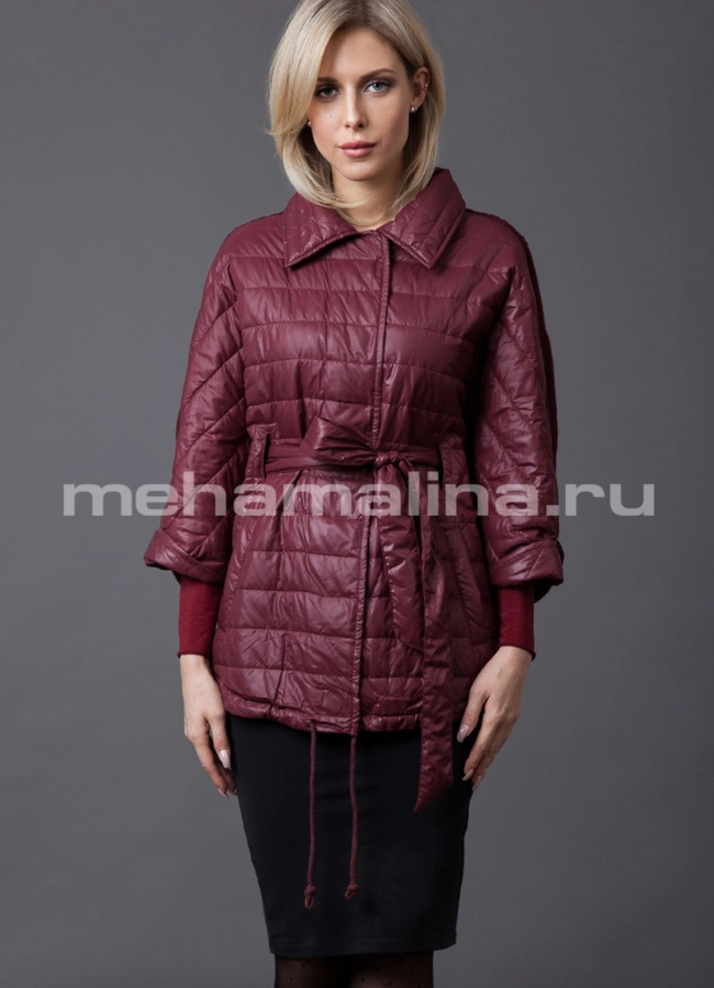 Женская куртка модель № PK-36 меха малина