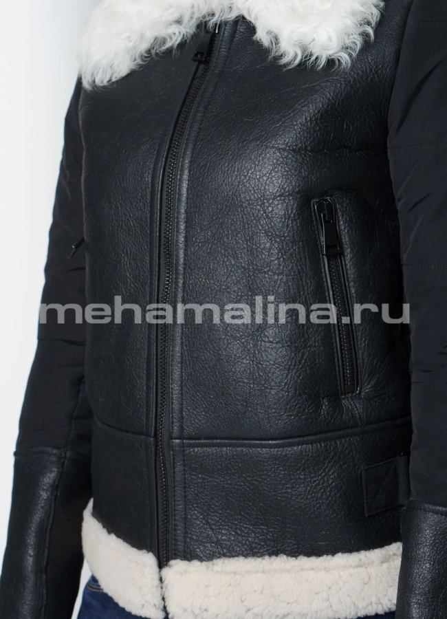 Кожаная куртка модель № K-443 универмаг малина