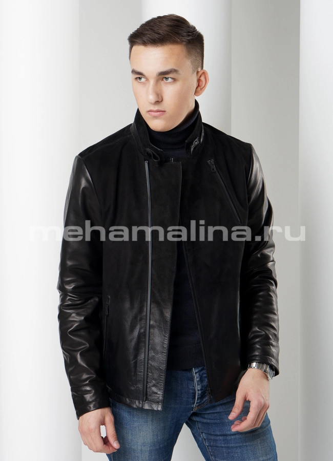Кожаная куртка модель № KP-186 универмаг малина