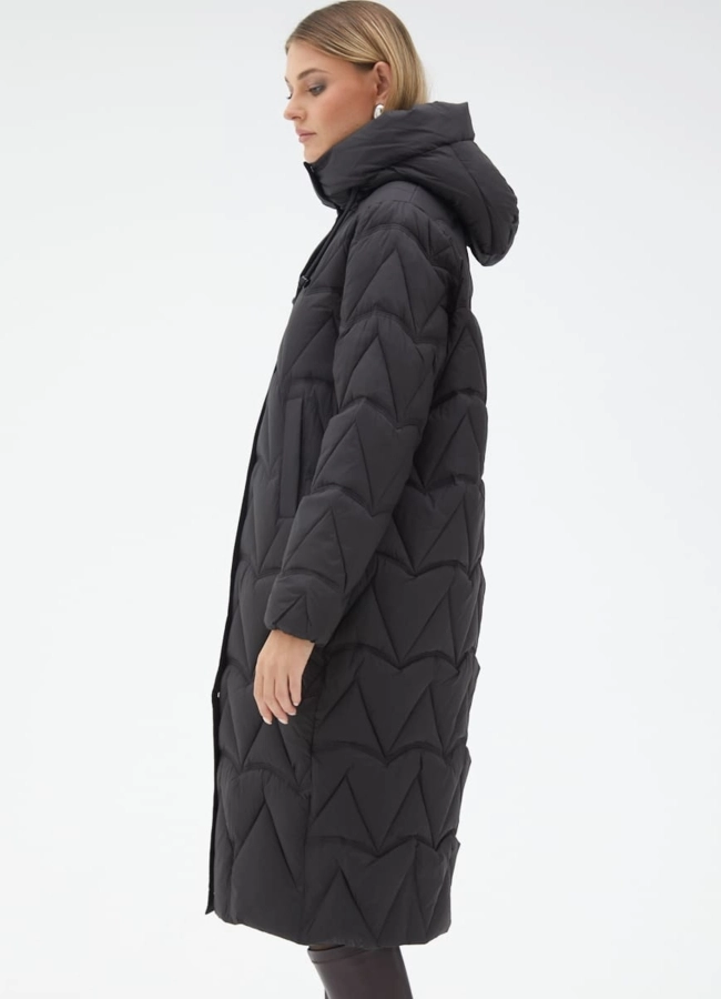 Женский пуховик черного цвета модель № 31138 универмаг малина