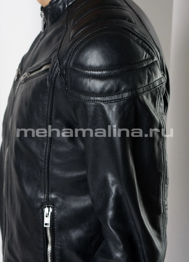Мото куртка из натуральной кожи  модель № Boxter универмаг малина