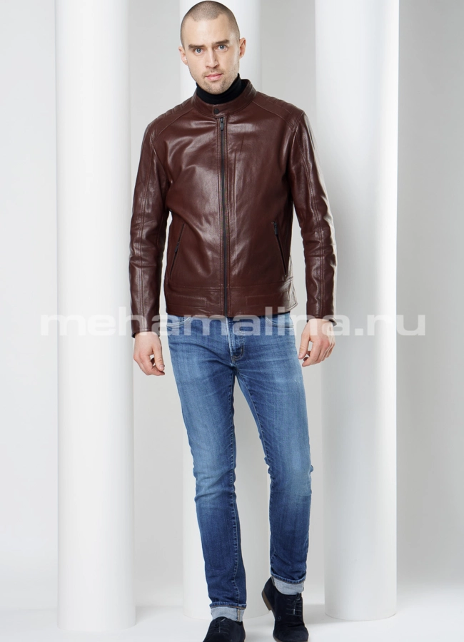 Кожаная куртка мужская модель № KP-223 в рассрочку