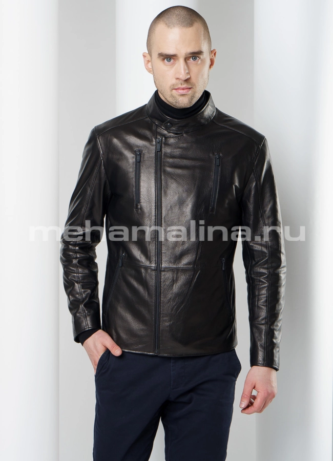 Кожаная куртка модель № KP-211 универмаг малина