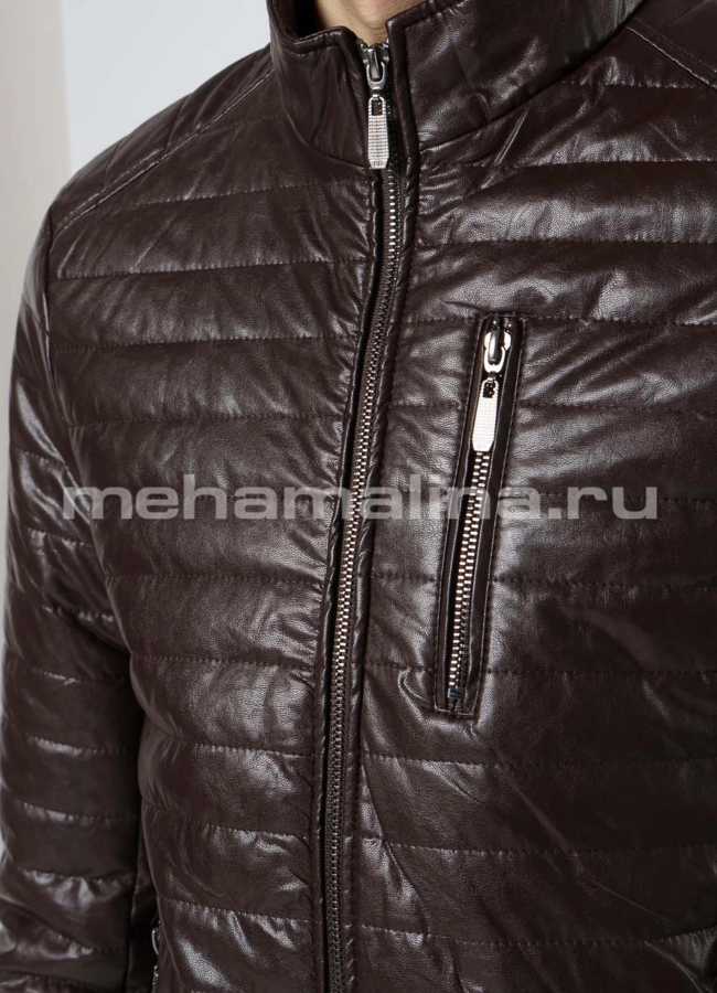 Куртка из эко кожи на молнии со стойкой модель № 607 в рассрочку