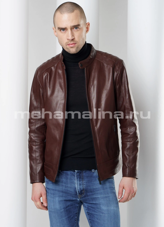 Кожаная куртка мужская модель № KP-223 универмаг малина