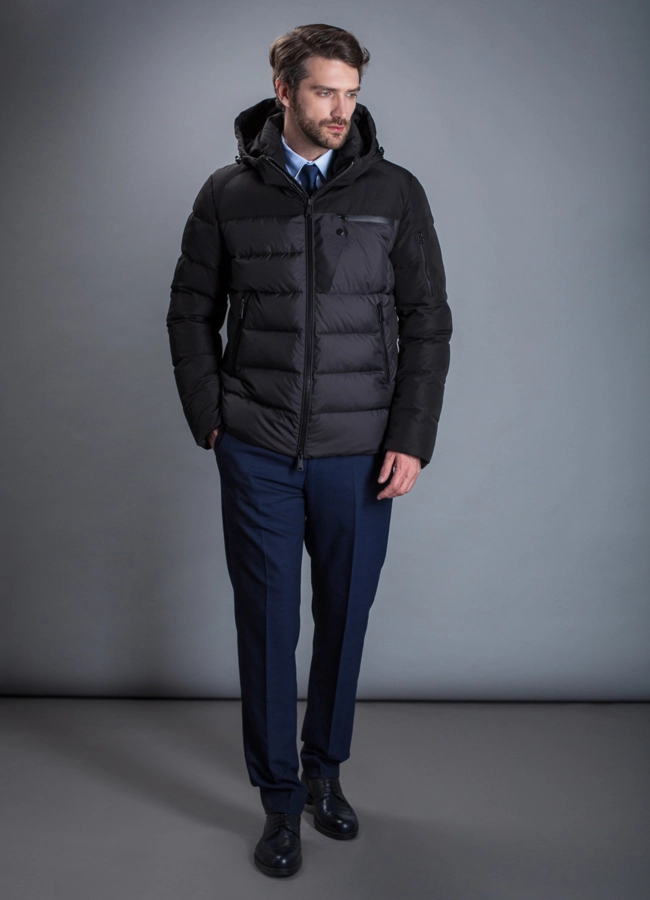 Зимняя куртка мужская модель № КМ-65 меха малина
