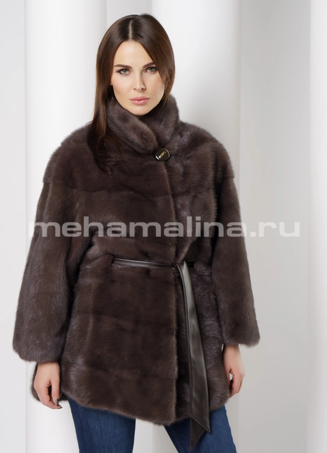 Укороченная шуба модель № S-658 универмаг малина