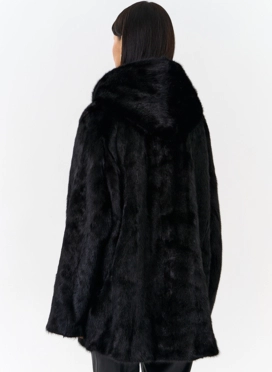Шуба из меха норки с капюшоном