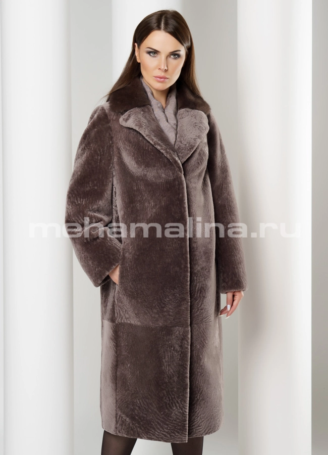 Удлиненная шуба из астрагана модель № S-617 универмаг малина