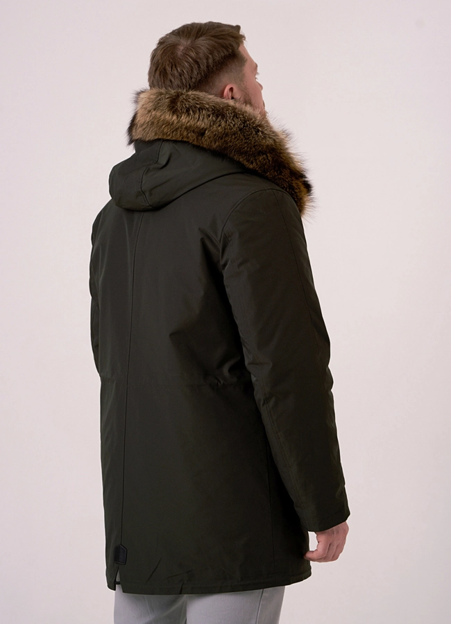 Мужская парка на волке модель № 386 в кредит