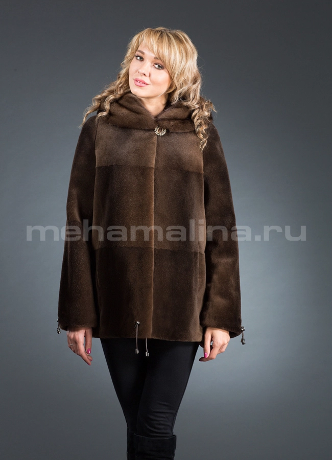 Шуба модель № S-149 меха малина