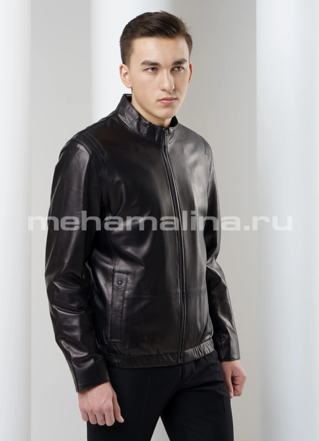 Кожаная куртка модель № KP-163 универмаг малина