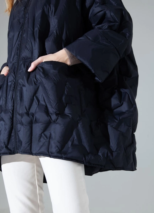 Куртка oversize с капюшоном модель № 8525 универмаг малина